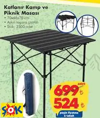 KATLANIR KAMP VE PİKNİK MASASI 70X66X70 CM KATLANIR KAMP VE PİKNİK MASASI 70X66X70 CM